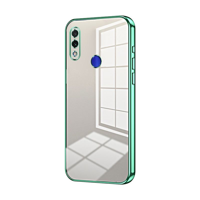 Xiaomi Redmi Note 7 Transparent Fine Hole Phone Case - Crystal Clear Vacuum Plating, Anti-Fingerprint, Shock-Absorbing TPU Frame