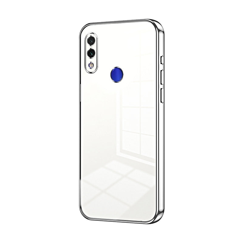 Xiaomi Redmi Note 7 Transparent Fine Hole Phone Case - Crystal Clear Vacuum Plating, Anti-Fingerprint, Shock-Absorbing TPU Frame