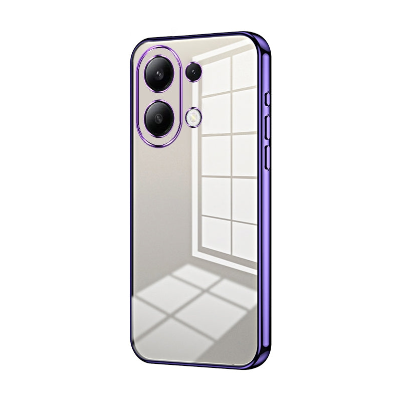 Xiaomi Redmi Note 13 4G Transparent Fine Hole Phone Case - Crystal Clear Vacuum Plating, Anti-Fingerprint, Shock-Absorbing TPU Frame