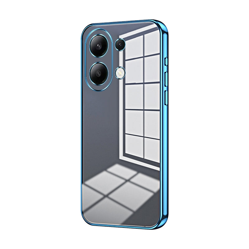 Xiaomi Redmi Note 13 4G Transparent Fine Hole Phone Case - Crystal Clear Vacuum Plating, Anti-Fingerprint, Shock-Absorbing TPU Frame