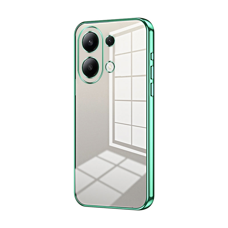 Xiaomi Redmi Note 13 4G Transparent Fine Hole Phone Case - Crystal Clear Vacuum Plating, Anti-Fingerprint, Shock-Absorbing TPU Frame