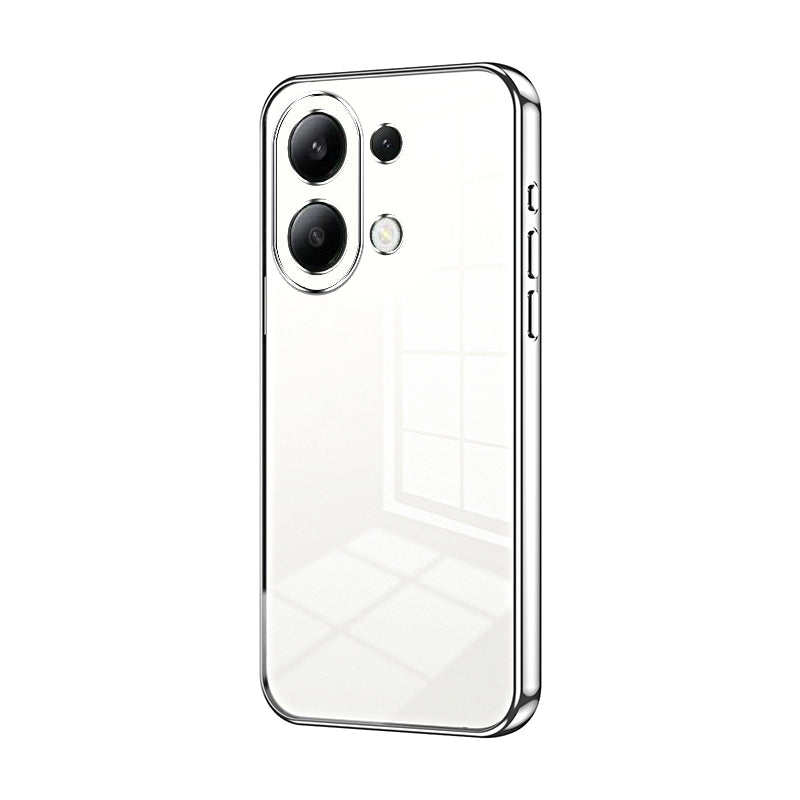 Xiaomi Redmi Note 13 4G Transparent Fine Hole Phone Case - Crystal Clear Vacuum Plating, Anti-Fingerprint, Shock-Absorbing TPU Frame