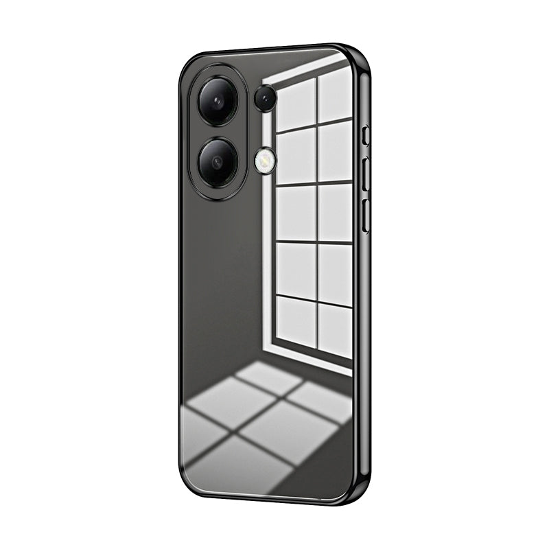 Xiaomi Redmi Note 13 4G Transparent Fine Hole Phone Case - Crystal Clear Vacuum Plating, Anti-Fingerprint, Shock-Absorbing TPU Frame