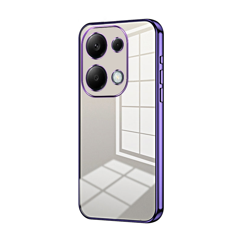 Xiaomi Redmi Note 13 Pro 4G Transparent Fine Hole Phone Case - Crystal Clear Vacuum Plating, Anti-Fingerprint, Shock-Absorbing TPU Frame