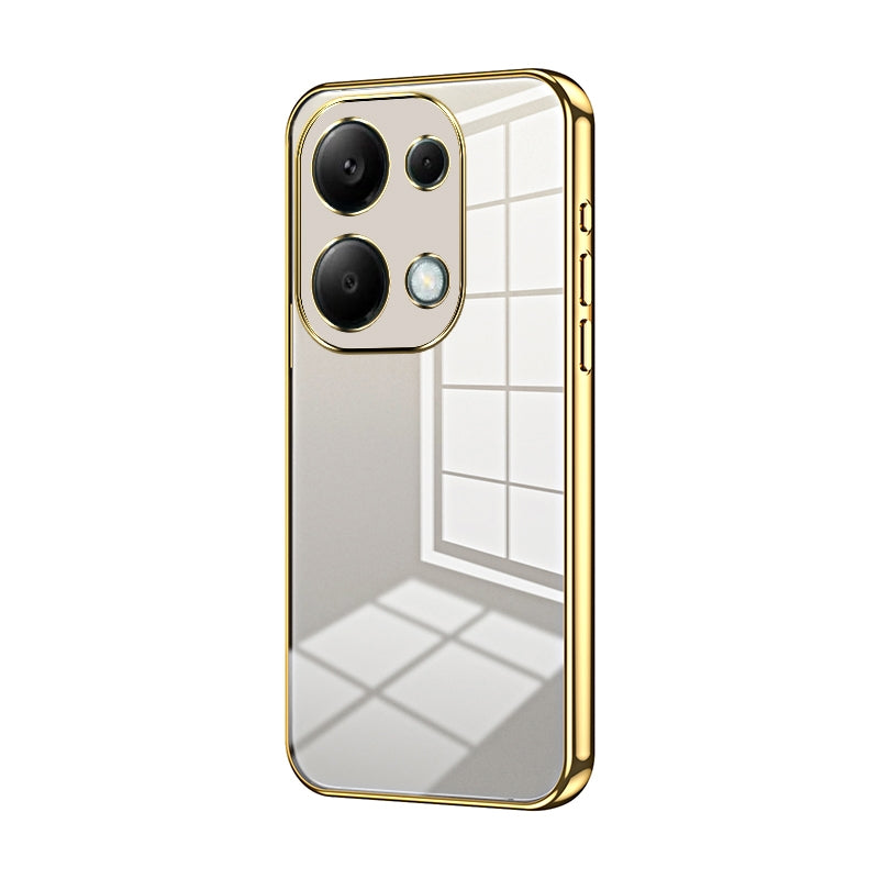 Xiaomi Redmi Note 13 Pro 4G Transparent Fine Hole Phone Case - Crystal Clear Vacuum Plating, Anti-Fingerprint, Shock-Absorbing TPU Frame
