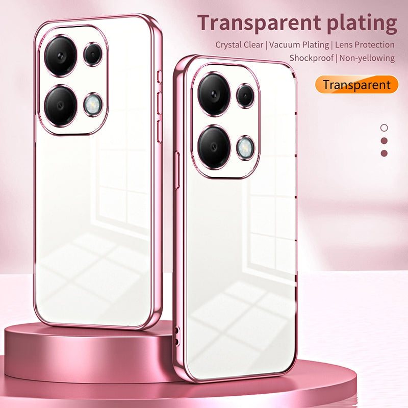 Xiaomi Redmi Note 13 Pro 4G Transparent Fine Hole Phone Case - Crystal Clear Vacuum Plating, Anti-Fingerprint, Shock-Absorbing TPU Frame