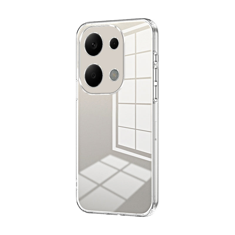 Xiaomi Redmi Note 13 Pro 4G Transparent Fine Hole Phone Case - Crystal Clear Vacuum Plating, Anti-Fingerprint, Shock-Absorbing TPU Frame
