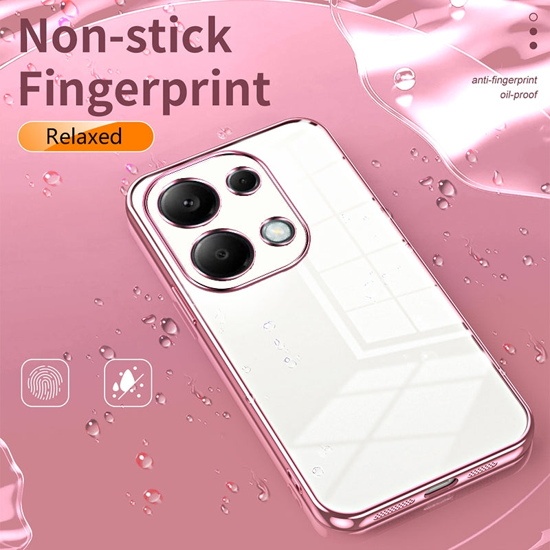 Xiaomi Redmi Note 13 Pro 4G Transparent Fine Hole Phone Case - Crystal Clear Vacuum Plating, Anti-Fingerprint, Shock-Absorbing TPU Frame