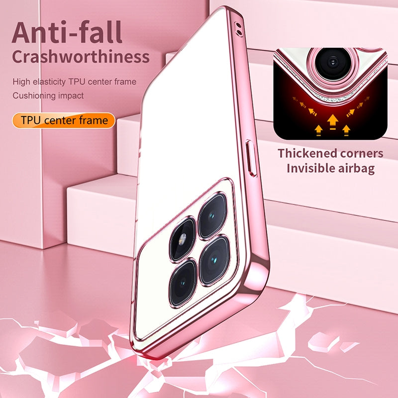 Xiaomi Redmi K70 Ultra Transparent Fine Hole Phone Case - Crystal Clear Vacuum Plating, Anti-Fingerprint, Shock-Absorbing TPU Frame