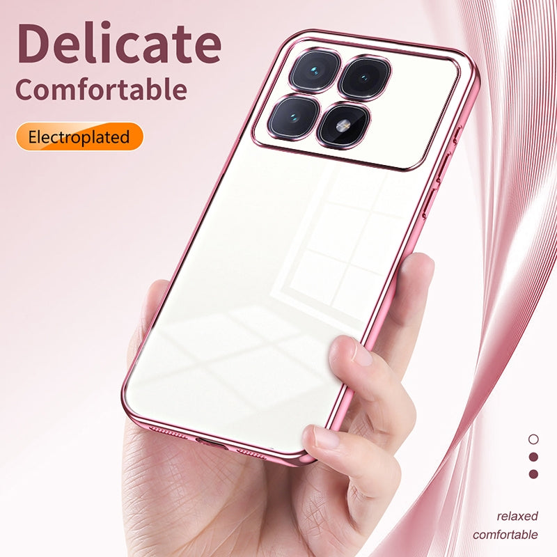 Xiaomi Redmi K70 Ultra Transparent Fine Hole Phone Case - Crystal Clear Vacuum Plating, Anti-Fingerprint, Shock-Absorbing TPU Frame