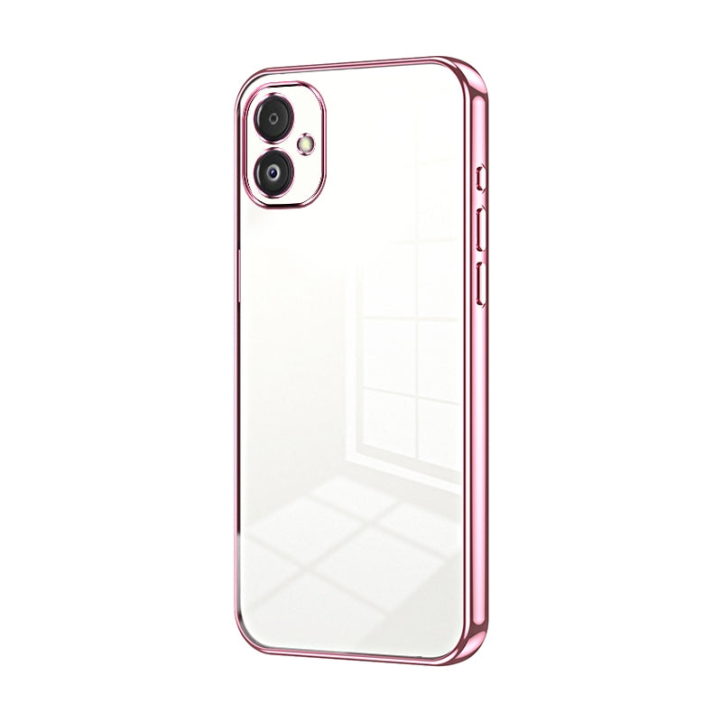 Samsung Galaxy F14 5G Transparent Fine Hole Phone Case - Crystal Clear Vacuum Plating, Anti-Fingerprint, Shock-Absorbing TPU Frame-casify.uk