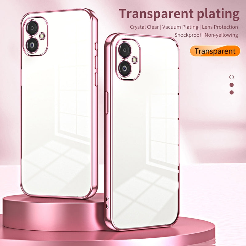 Samsung Galaxy F14 5G Transparent Fine Hole Phone Case - Crystal Clear Vacuum Plating, Anti-Fingerprint, Shock-Absorbing TPU Frame-casify.uk