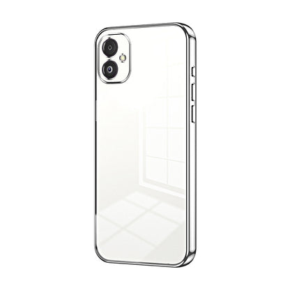 Samsung Galaxy F14 5G Transparent Fine Hole Phone Case - Crystal Clear Vacuum Plating, Anti-Fingerprint, Shock-Absorbing TPU Frame-casify.uk