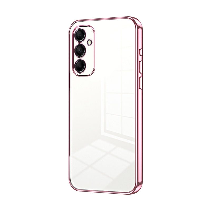 Samsung Galaxy M14 Transparent Fine Hole Phone Case - Crystal Clear Vacuum Plating, Anti-Fingerprint, Shock-Absorbing TPU Frame-casify.uk