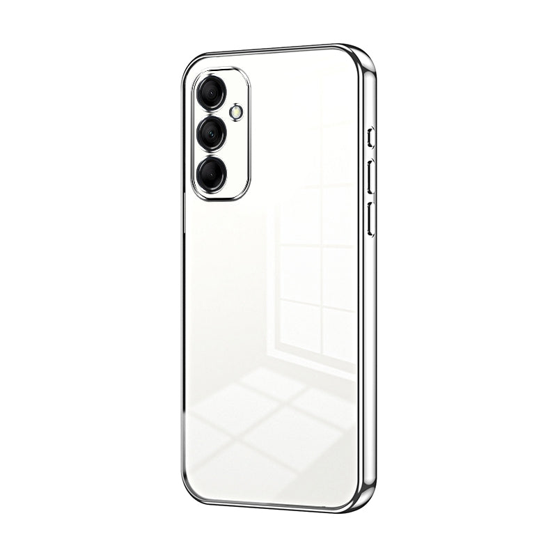 Samsung Galaxy M14 Transparent Fine Hole Phone Case - Crystal Clear Vacuum Plating, Anti-Fingerprint, Shock-Absorbing TPU Frame-casify.uk