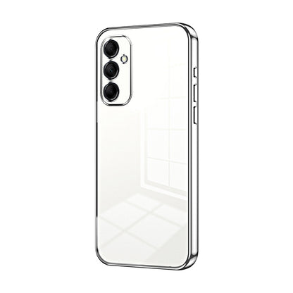 Samsung Galaxy M14 Transparent Fine Hole Phone Case - Crystal Clear Vacuum Plating, Anti-Fingerprint, Shock-Absorbing TPU Frame-casify.uk
