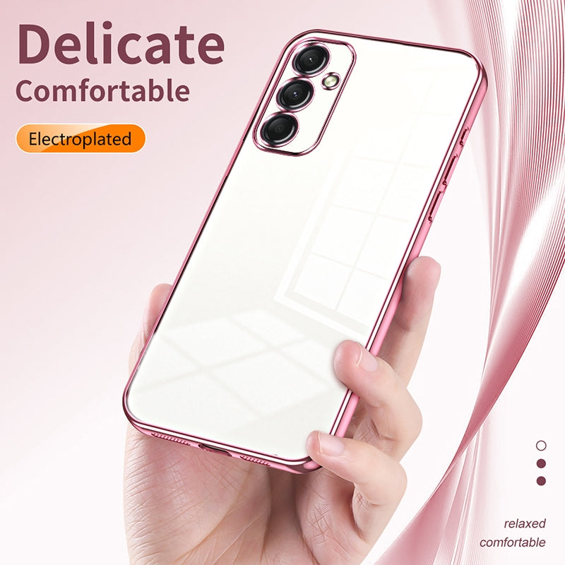 Samsung Galaxy A24 4G Transparent Fine Hole Phone Case - Crystal Clear Vacuum Plating, Anti-Fingerprint, Shock-Absorbing TPU Frame-casify.uk
