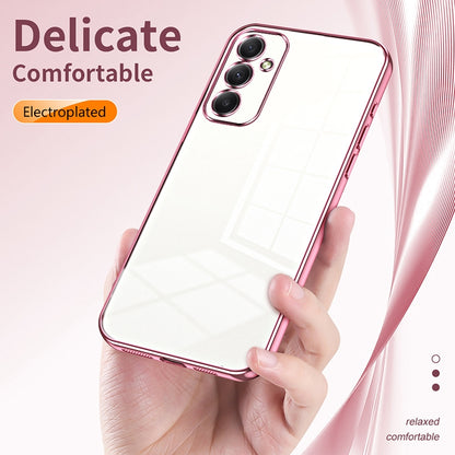 Samsung Galaxy A34 5G Transparent Fine Hole Phone Case - Crystal Clear Vacuum Plating, Anti-Fingerprint, Shock-Absorbing TPU Frame-casify.uk