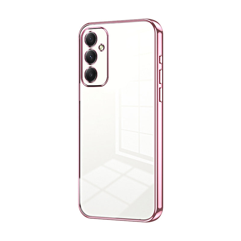 Samsung Galaxy A34 5G Transparent Fine Hole Phone Case - Crystal Clear Vacuum Plating, Anti-Fingerprint, Shock-Absorbing TPU Frame-casify.uk
