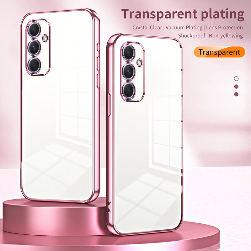 Samsung Galaxy A54 5G Transparent Fine Hole Phone Case - Crystal Clear Vacuum Plating, Anti-Fingerprint, Shock-Absorbing TPU Frame-casify.uk