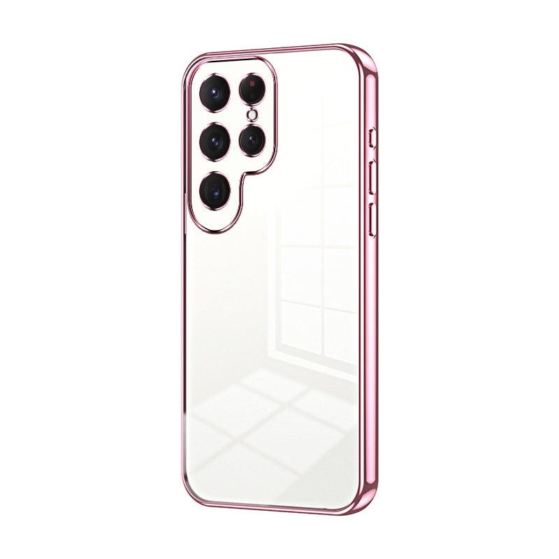 Samsung Galaxy S23 Ultra 5G Transparent Fine Hole Phone Case - Crystal Clear Vacuum Plating, Anti-Fingerprint, Shock-Absorbing TPU Frame-casify.uk
