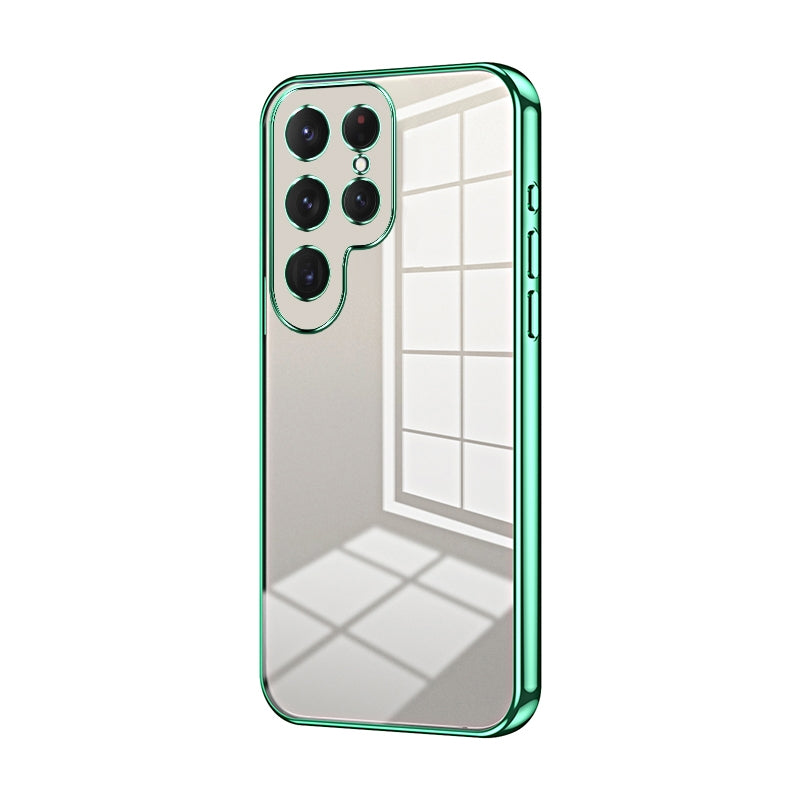 Samsung Galaxy S23 Ultra 5G Transparent Fine Hole Phone Case - Crystal Clear Vacuum Plating, Anti-Fingerprint, Shock-Absorbing TPU Frame-casify.uk