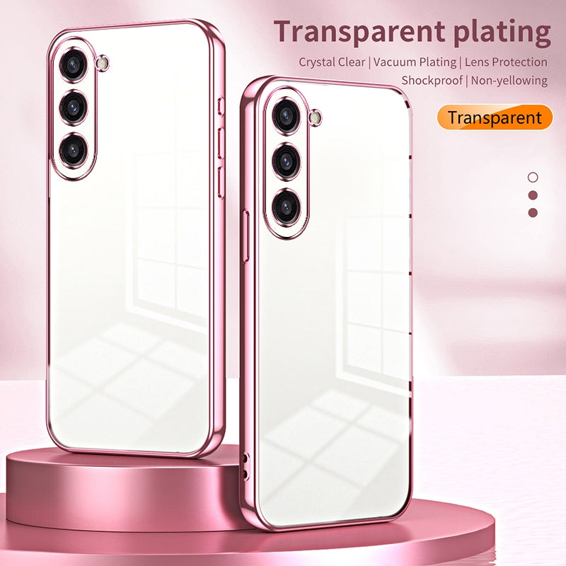 Samsung Galaxy S23+ 5G Transparent Fine Hole Phone Case - Crystal Clear Vacuum Plating, Anti-Fingerprint, Shock-Absorbing TPU Frame-casify.uk