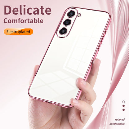 Samsung Galaxy S23+ 5G Transparent Fine Hole Phone Case - Crystal Clear Vacuum Plating, Anti-Fingerprint, Shock-Absorbing TPU Frame-casify.uk