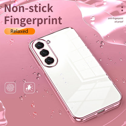 Samsung Galaxy S23 5G Transparent Fine Hole Phone Case - Crystal Clear Vacuum Plating, Anti-Fingerprint, Shock-Absorbing TPU Frame-casify.uk