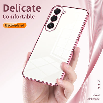 Samsung Galaxy S23 5G Transparent Fine Hole Phone Case - Crystal Clear Vacuum Plating, Anti-Fingerprint, Shock-Absorbing TPU Frame-casify.uk
