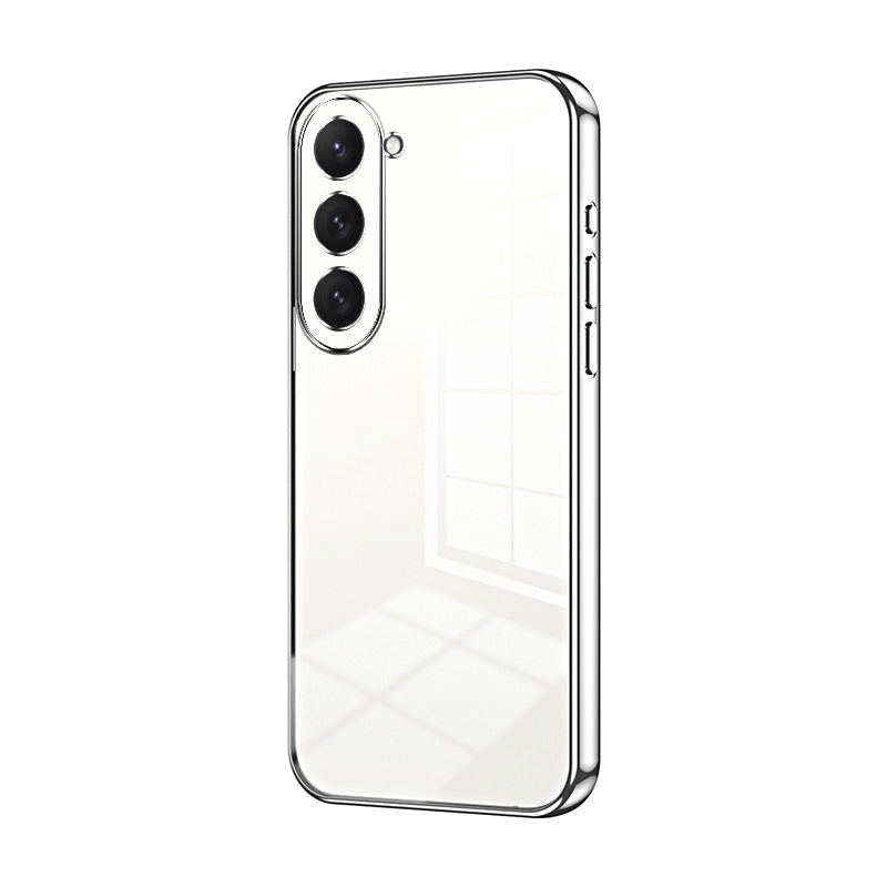 Samsung Galaxy S23 5G Transparent Fine Hole Phone Case - Crystal Clear Vacuum Plating, Anti-Fingerprint, Shock-Absorbing TPU Frame-casify.uk