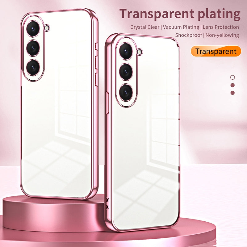 Samsung Galaxy S23 5G Transparent Fine Hole Phone Case - Crystal Clear Vacuum Plating, Anti-Fingerprint, Shock-Absorbing TPU Frame-casify.uk
