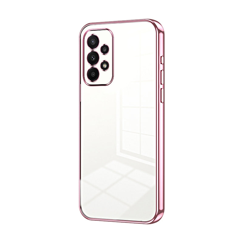 Samsung Galaxy A23 Transparent Fine Hole Phone Case - Crystal Clear Vacuum Plating, Anti-Fingerprint, Shock-Absorbing TPU Frame-casify.uk