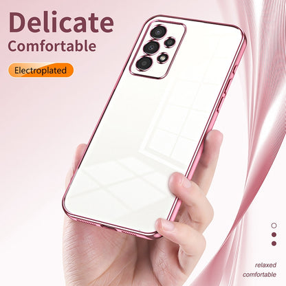 Samsung Galaxy A13 4G Transparent Fine Hole Phone Case - Crystal Clear Vacuum Plating, Anti-Fingerprint, Shock-Absorbing TPU Frame-casify.uk