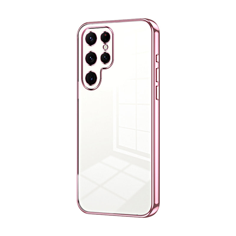 Samsung Galaxy S22 Ultra 5G Transparent Fine Hole Phone Case - Crystal Clear Vacuum Plating, Anti-Fingerprint, Shock-Absorbing TPU Frame-casify.uk