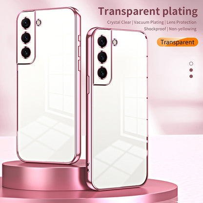 Samsung Galaxy S22 5G Transparent Fine Hole Phone Case - Crystal Clear Vacuum Plating, Anti-Fingerprint, Shock-Absorbing TPU Frame-casify.uk