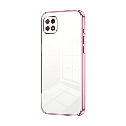 Samsung Galaxy A22 5G Transparent Fine Hole Phone Case - Crystal Clear Vacuum Plating, Anti-Fingerprint, Shock-Absorbing TPU Frame-casify.uk