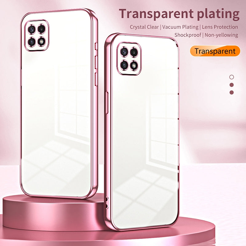 Samsung Galaxy A22s Transparent Fine Hole Phone Case - Crystal Clear Vacuum Plating, Anti-Fingerprint, Shock-Absorbing TPU Frame-casify.uk