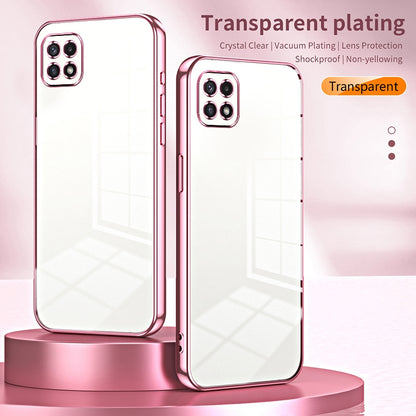 Samsung Galaxy A22 5G Transparent Fine Hole Phone Case - Crystal Clear Vacuum Plating, Anti-Fingerprint, Shock-Absorbing TPU Frame-casify.uk