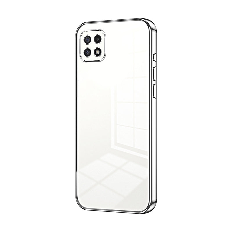 Samsung Galaxy A22 5G Transparent Fine Hole Phone Case - Crystal Clear Vacuum Plating, Anti-Fingerprint, Shock-Absorbing TPU Frame-casify.uk