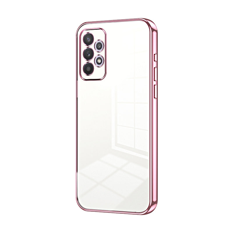 Samsung Galaxy A32 4G Transparent Fine Hole Phone Case - Crystal Clear Vacuum Plating, Anti-Fingerprint, Shock-Absorbing TPU Frame-casify.uk