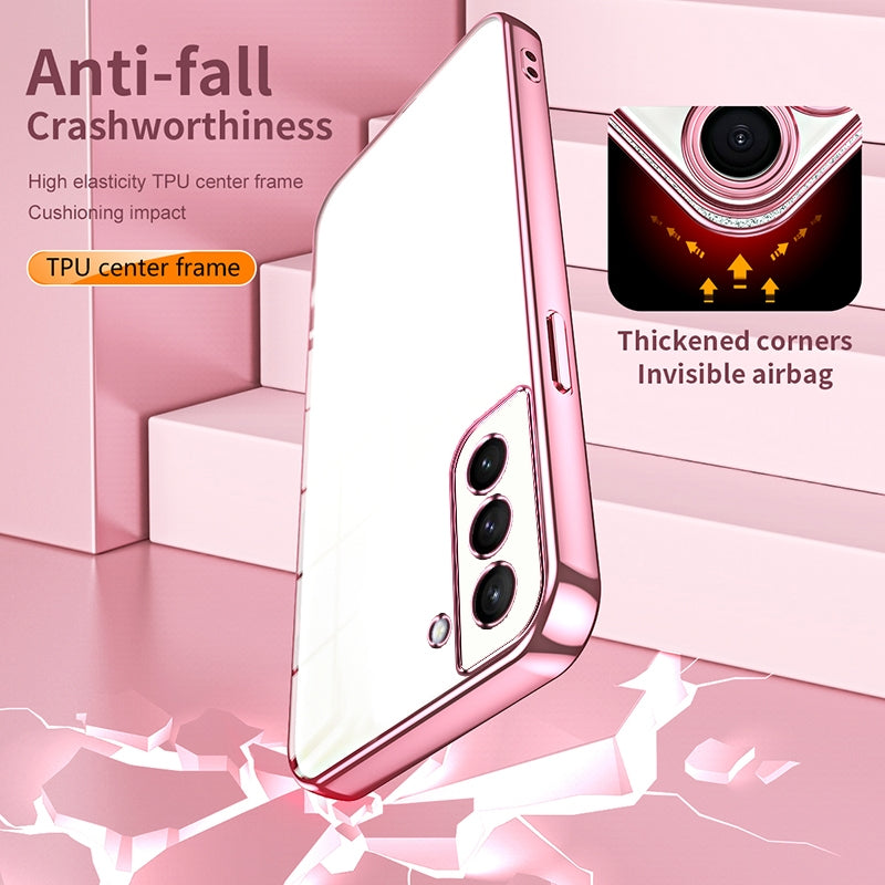 Samsung Galaxy S21+ 5G Transparent Fine Hole Phone Case - Crystal Clear Vacuum Plating, Anti-Fingerprint, Shock-Absorbing TPU Frame-casify.uk