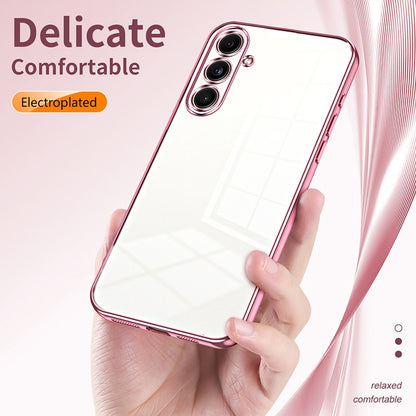 Samsung Galaxy C55 Transparent Fine Hole Phone Case - Crystal Clear Vacuum Plating, Anti-Fingerprint, Shock-Absorbing TPU Frame-casify.uk