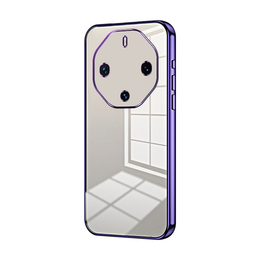 Huawei Mate 60 RS Ultimate Transparent Fine Hole Phone Case - Crystal Clear Vacuum Plating, Anti-Fingerprint, Shock-Absorbing TPU Frame