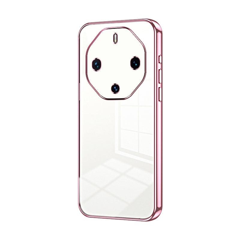 Huawei Mate 60 RS Ultimate Transparent Fine Hole Phone Case - Crystal Clear Vacuum Plating, Anti-Fingerprint, Shock-Absorbing TPU Frame