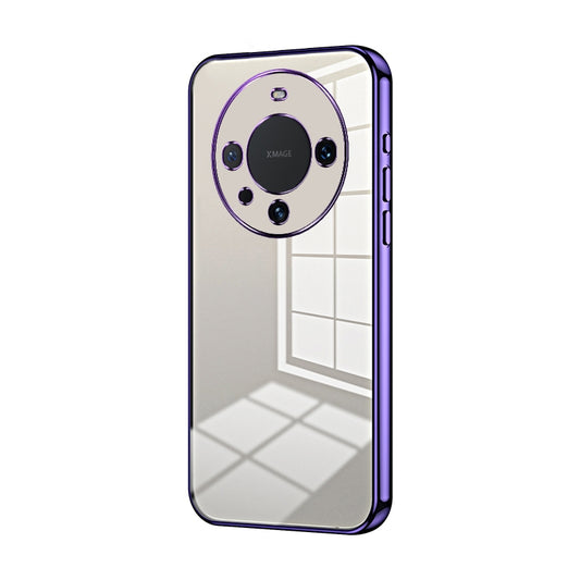 Huawei Mate 60 Pro+ Transparent Fine Hole Phone Case - Crystal Clear Vacuum Plating, Anti-Fingerprint, Shock-Absorbing TPU Frame