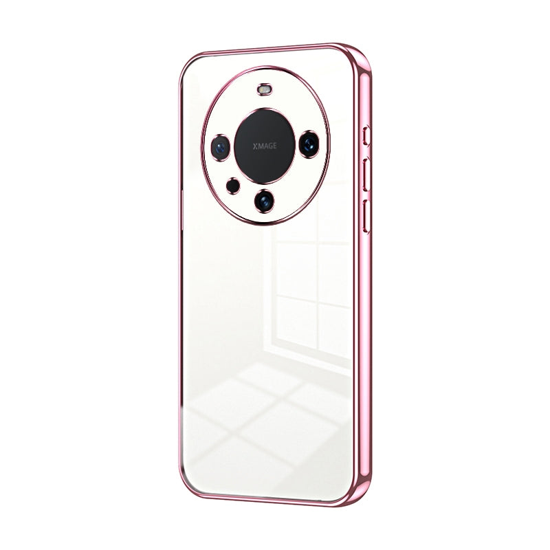 Huawei Mate 60 Pro Transparent Fine Hole Phone Case - Crystal Clear Vacuum Plating, Anti-Fingerprint, Shock-Absorbing TPU Frame
