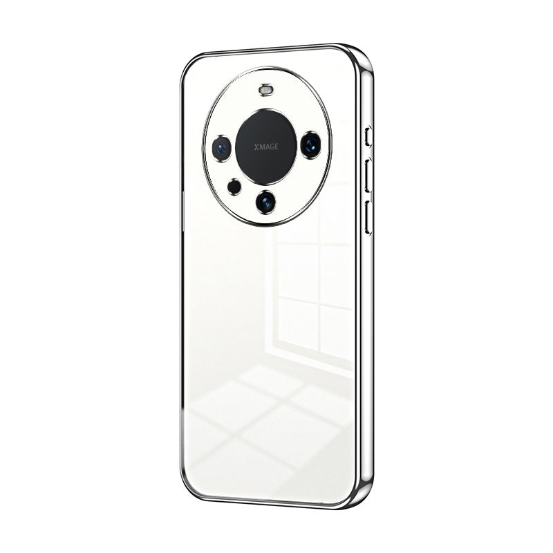 Huawei Mate 60 Pro+ Transparent Fine Hole Phone Case - Crystal Clear Vacuum Plating, Anti-Fingerprint, Shock-Absorbing TPU Frame
