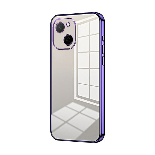 Huawei Maimang A20 Transparent Fine Hole Phone Case - Crystal Clear Vacuum Plating, Anti-Fingerprint, Shock-Absorbing TPU Frame