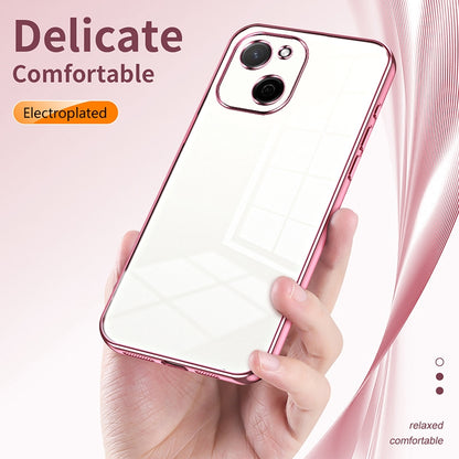 Huawei Maimang A20 Transparent Fine Hole Phone Case - Crystal Clear Vacuum Plating, Anti-Fingerprint, Shock-Absorbing TPU Frame